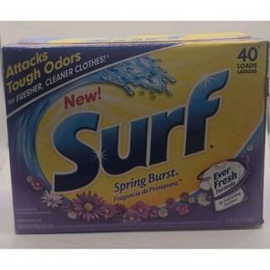 Surf Spring Burst Powder Laundry  Detergent 40 Loads New Full Box 52oz